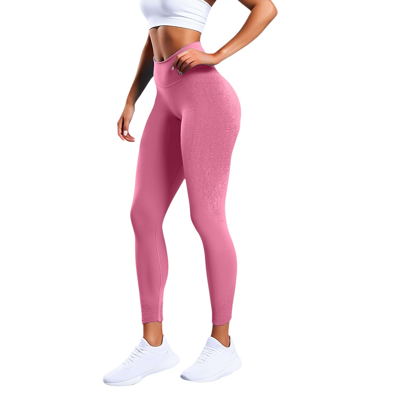 Pantalones cortos sin costuras para mujer - Pantalones cortos de yoga de cintura alta, tejido elástico en 4 direcciones, cintura cónica para hacer ejercicio y uso informal